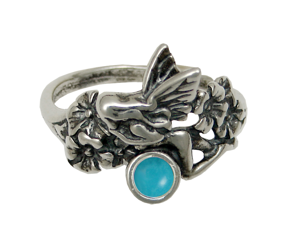 Sterling Silver Garden Fairy Ring With Turquoise Size 6